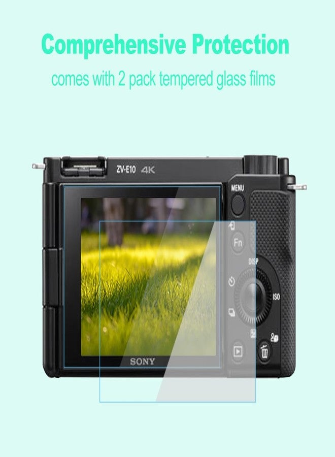 Pocoukate Case for Sony ZV-E10 Vlog Camera, Soft Silicone Protective Cover Skin with ZVE10 Screen Protector Accessories for Sony Alpha ZVE10 / ILCZV-E10L Camera Silicone Case - Black - Image 2